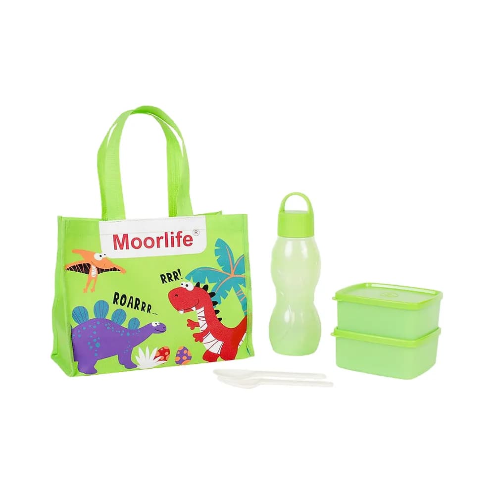 Set Dino cu sticlă, recipiente și tacâmuri